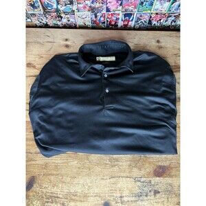 Donald Ross Long Sleeve Polo Shirt Mens Large Black Golf Performance Traditional